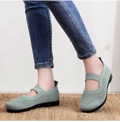 Meimingzi รองเท้าใส่เดิน พื้นนุ่ม ระบายอากาศ รุ่นใหม่ สำหรับผู้สูงอายุ ที่สามารถหายใจได้สะดวก มีพื้นรองเท้าทนทาน