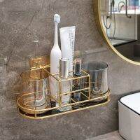 Bathroom Accessories Wall Shelf Light Luxury  Organizer Toilet Shelves No Perforation Bathroom Counter Storage