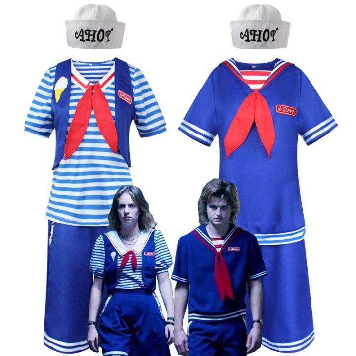 Robin Steve Cosplay Harrington Scoops Ahoy Cosplay Costume Ice Cream Shop Sailor Uniform For Men