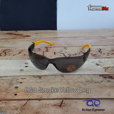Action Eyeware รุ่น R68 Smoke Yellow Leg แว่นตานิรภัย, แว่นกันแดด2020, แว่นตากันUV, แว่นกันแดด, แว่นตาผู้ชาย,แว่นกันแดดแฟชั่น