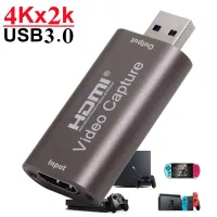 G5EATJ 4K HD Grabber วิดีโอ รองรับ HDMI กับ USB เครื่องบันทึกเกม บันทึกเกม จับภาพเกมสด การ์ดจับภาพวิดีโอ การ์ดจับภาพวิดีโอ HDMI การ์ดจับภาพ HDMI เป็น USB 3.0