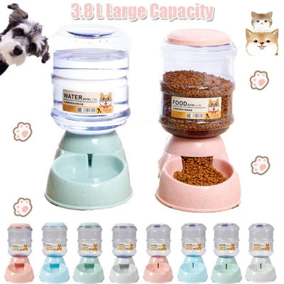 3.8L Dog Cat Automatic Feeders Large Capacity Drinking Waterer Fountain Water Bottle Feeding Bowls Dispenser For Cats Dogs