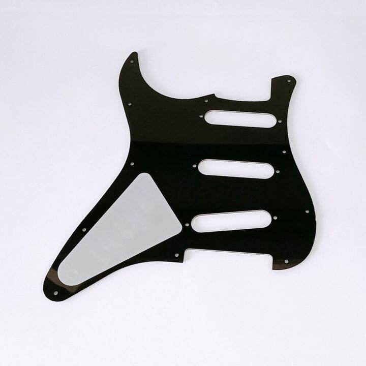 black-3-ply-11-holes-sss-guitar-pickguard-anti-scratch-plate-for-st-fd-electric