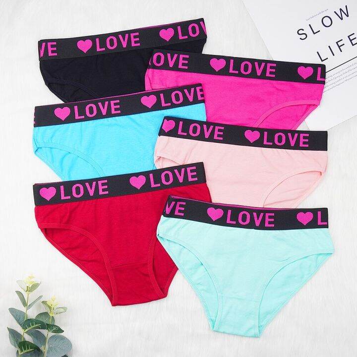 2023-korean-panties-womens-briefs-6pcs-set-mid-rise-shorts-sexy-fashion-letter-m-l-xl-bikini-female-underpants-wholesale-lots-bulk