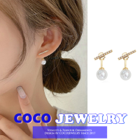 COCOJEWELRY ต่างหูเพชรเทียมไข่มุกยอดนิยมสไตล์เกาหลีสำหรับผู้หญิงเครื่องประดับแฟชั่นต่างหูแบบห้อยเจาะหู