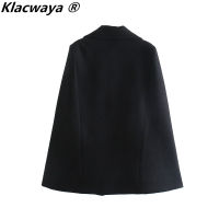 (ร้อน) Klacwaya P Oncho เคปเสื้อเสื้อหนาวสำหรับผู้หญิงแขนกุดสีดำเสื้อคลุมสุภาพสตรีเด็กหญิงสบายๆ Ponchos เสื้อคลุมเสื้อผู้หญิงแจ็คเก็ต