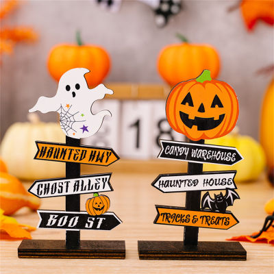 Ghost Decorations For Halloween Trick Or Treat Party Supplies Desk Ornament For Halloween Wooden Halloween Ornaments Halloween Party Decorations