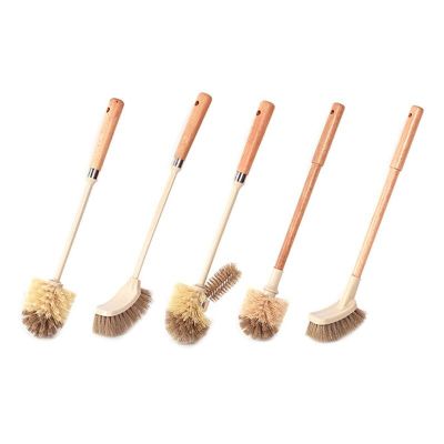 Household Wooden Long Handle Toilet Brush Home Hotel Kitchen Bathroom Multifunctional Detachable Closetool Cleaning Tool