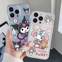 เคสป้องกันสำหรับ OPPO A16 A16E A15 A16k A95 Reno6 Z 5G A94 A54 A74 4G A76 A53 A96 A12 A5S A52 A92น่ารัก Kuromi ขอบสี่เหลี่ยมรองรับการกระแทกคลุมเต็มเลน