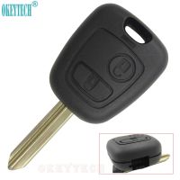 【☸2023 New☸】 qiukekang81481 Okeytech ตัวครอบปลอกหุ้ม Kunci Remote Mobil แบบไม่ตัด2ปุ่มสำหรับ Citroen Saxo Xsara เบอลินโกปิกัซโซ่ Sx9