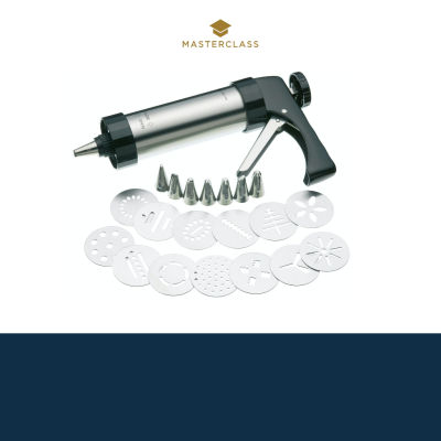 MasterClass Icing Set and Biscuit Maker with Eight Nozzles and Thirteen Cutters (22 Pcs) ที่กดคุกกี้