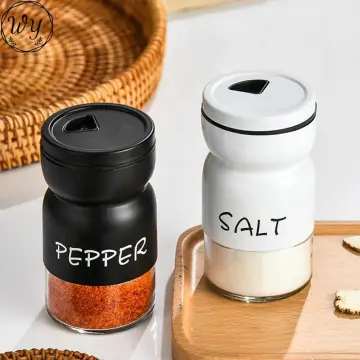 2pcs/set, Sea Salt And Pepper Grinder Set, Adjustable Glass Salt And Pepper  Shakers, Pepper Mill, Spice Crusher, Farmhouse Salt And Pepper Mills Set