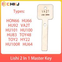 CHKJ 1ชิ้นของแท้เครื่องมือ2 In 1 Lishi กุญแจรถ HU92 HU66 HON66กุญแจหลัก TOY48 HU101 VA2T เครื่องมือซ่อมแซมกุญแจรถสำหรับ Honda /Vw/audi/toyota