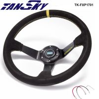 EPMAN Racing 3.5" Deep Dish 6-Bolt Suede Leather Aluminum Racing Steering Wheel With Horn Button TK-FXP1701 Furniture Protectors  Replacement Parts