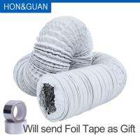 Hon&amp;Guan 5M 46 Flexible Ducting Hose for Inline Duct Fan Aluminium Foil Exhaust for Air Extractor Fan Ventilation White