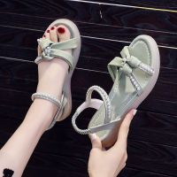 Ins tide summer wear new fashion all-match sandals female fairy bow sandals