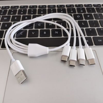 Chaunceybi 4 1 USB C ที่ชาร์จยาวสายชาร์จช่องเสียบหลายพอร์ตสำหรับโทรศัพท์มือถือ