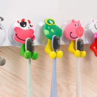 Creative toothbrush holder cute cartoon animal family suction cup toothbrush holder can be suspended toothbrush storage rack