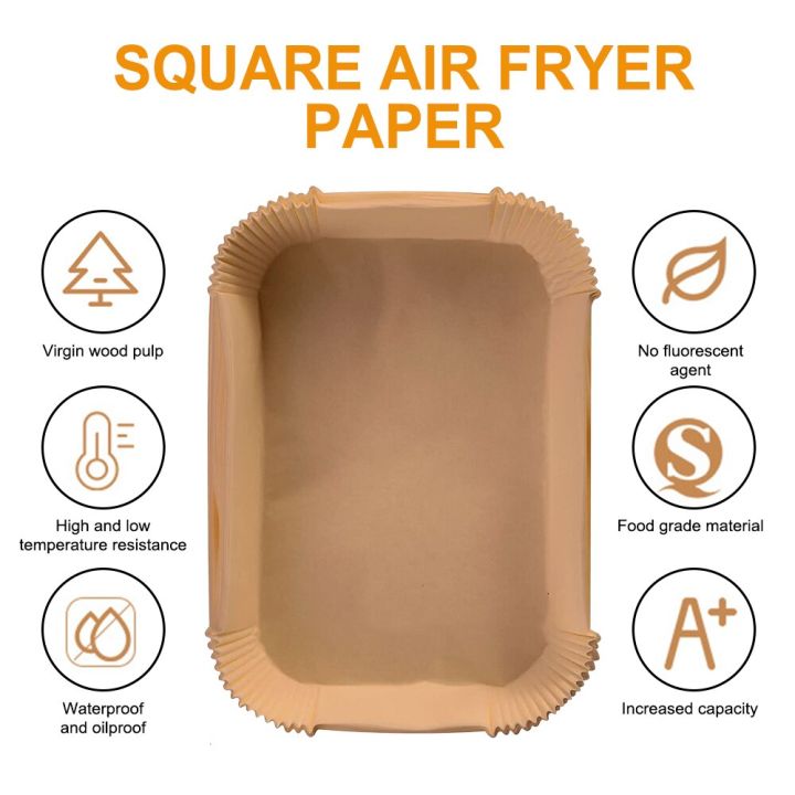 กระดาษรองอบหม้อทอด-air-fryer-50-100ชิ้นสำหรับแผ่นรองกะทะเตาอบแบบกลมจานบาร์บีคิว16-20ซม-แผ่นรองกระดาษแบบใช้แล้วทิ้งกันน้ำมันทอด