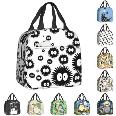 ۩❉ Studio Ghibli Totoro Soot Sprites Lunch Bag Women Cooler Thermal Insulated Spirited Away Anime Lunch Box for Children School