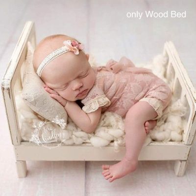 ✹ jiozpdn055186 Recém-nascidos Fotografia Props cama de madeira destacável acessórios do bebê Photoshoot para menina e menino posando berço fundo