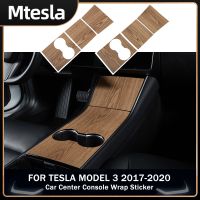 Model3 Car Center Console Wrap Sticker For Tesla Model 3 2017-2020 Accessories Wood Console Grain Decal Model Three