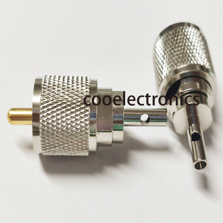 2pcs Long UHF PL259 Male Crimp Connector for RG405 RG316 Coax Pigtial Cable RF Copper Connector