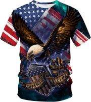 ARORALS Mens Bald Eagle T-Shirt Summer Short Sleeve Tees Tops Animal Theme Shirt Realistic Graphic Shirt