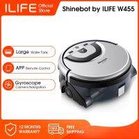 ILIFE หุ่นยนต์ล้างพื้น W450/W455 Shinebot, 0.85L &amp; แทงค์น้ำใหญ่0.0l,ระบบนำทางกล้อง,ควบคุมแอป Wifi,ครัว Applian Lindaf.