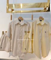 Thesimple - STRIPES SET เซทโบโลลายทาง เสื้อเชิ๊ตทรงoversize กางเกงขาสั้น