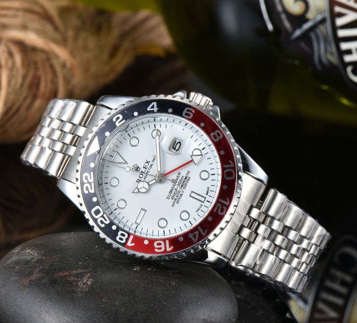 silver-strap-นาฬิกาผู้ชายแบรนด์หรูนาฬิกาควอตซ์ผู้ชายคุณภาพสูงธุรกิจสบายๆของผู้ชายนาฬิกาข้อมือสามหมุด