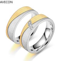 AVECON Japan And South Korea Popular Gold Ring Ring Zircon Ring สินค้าใหม่ All-Match Fashion Couple Ring