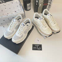 Cowhide Colored Silver Silk Knitted Womens Sports Shoes 2396