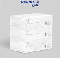 (แพ็ค 3 กล่อง) Double A Care เพียว &amp; พรีเมียมทิชชู หนา 3 ชั้น แบบกล่อง 90 แผ่น/กล่อง