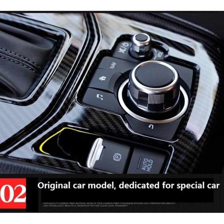 for-mazda-cx-5-cx5-2019-car-console-gear-shift-box-panel-trim-frame-covers-sticker-carbon-fiber-accessories