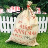 Big Size Merry Christmas Linen Gift Bag 2019 Santa Claus Sac Socks Tights