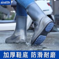 ◐ rain boots set of outer waterproof antiskid rubber male money female thickening silica gel wear-resisting children shoes foot