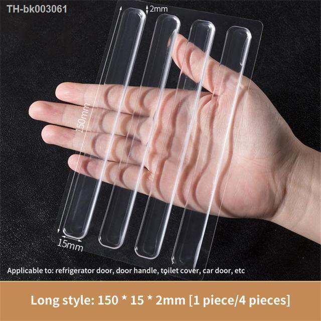 silicone-self-adhesive-buffer-pads-refrigerator-anti-collision-strip-door-stopper-cabinet-bumpers-transparent-wall-protector-pad