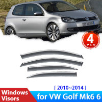 รถด้านข้าง Windows Visors สำหรับ VW Golf 6 Mk6 2010 ~ 2014อุปกรณ์เสริม Volkswagen Deflectors Rain Eyebrow Guards Sun Visor กันสาด Trim