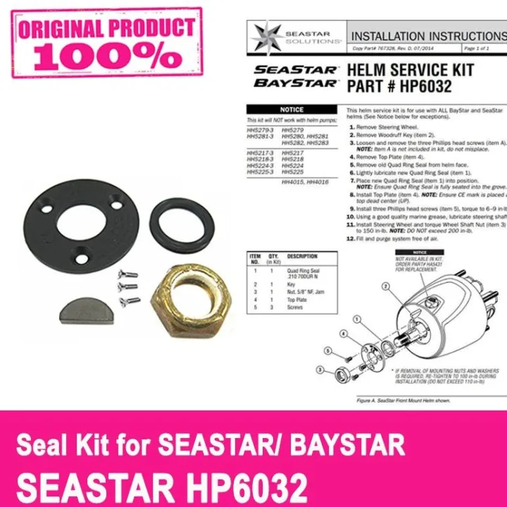 Seal Kit HP6032 for SEASTAR BAYSTAR / Helm Service Kit Lazada Indonesia