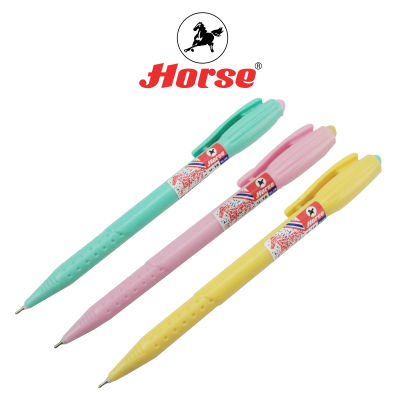 HORSE (ตราม้า) ปากกาลูกลื่น แบบกด 0.7 มม. ตราม้า H-16 สีพลาสเทล  จำนวน ๑ ด้าม