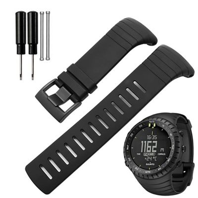 ™ สำหรับ SUUNTO CORE Series Watchband สายยางสีดำสร้อยข้อมือซิลิโคนคุณภาพสูงพร้อมเครื่องมือสายรัดข้อมือผู้ชายสายนาฬิกากีฬา