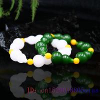 Jade Gourd Bracelet Bangle Charm Gifts Beads Jadeite Jewellery Fashion Amulet Natural Green Gemstone