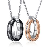 New Fashion Eternal Love Couple Necklace for Women Creative 316L Stainless Steel Geometric Necklace Friendship Jewelry Gift