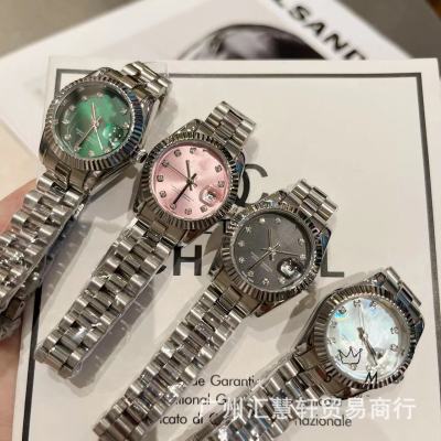 แผ่นบันทึก Laojia สแตนเลสสตีล 28mm สายเหล็กแฟชั่นควอตซ์นาฬิกาผู้หญิงอุปทานการค้าต่างประเทศ