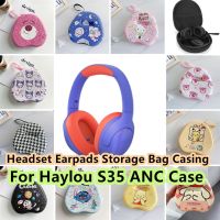 【Discount】 For Haylou S35 ANC Headphone Case Niche Cartoon Style Bear for Haylou S35 ANC Headset Earpads Storage Bag Casing Box