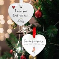 Ceramic Heart Hang Ornament I Wish You Lived Next Door Ceramic Heart Ornament Christmas Ornament Heart Hang Pendant for Backpacks Christmas Tree latest