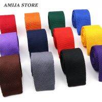 Mens Knitted Tie Solid Colourful Tie Skinny Narrow Slim Knit Warm Neck Gifts For Men Classic Woven Designer Daily Wear Cravat Ties