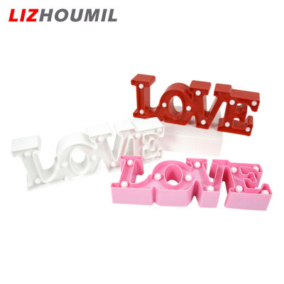 LIZHOUMIL เครื่องประดับรักรูปร่างหัวใจไฟกลางคืน,โคมไฟงานแต่งตัวอักษรโรแมนติกเรืองแสง Led สำหรับตกแต่งวันวาเลนไทน์