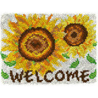 Latch hook rug kits with printed pattern Sunflower Canvas embroidery kits Crafts for adults Knot set carpet Handcrafts